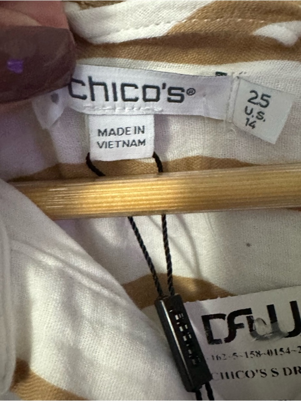 Chico's Striped Cotton-Gauze Shirtdress Size 14 NWT - Picture 7 of 12